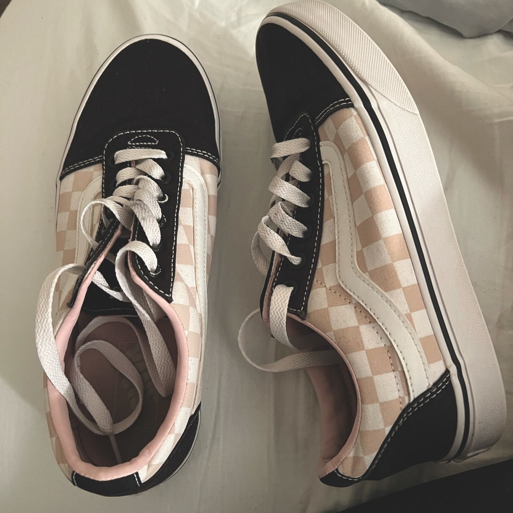 Pink checkered vans